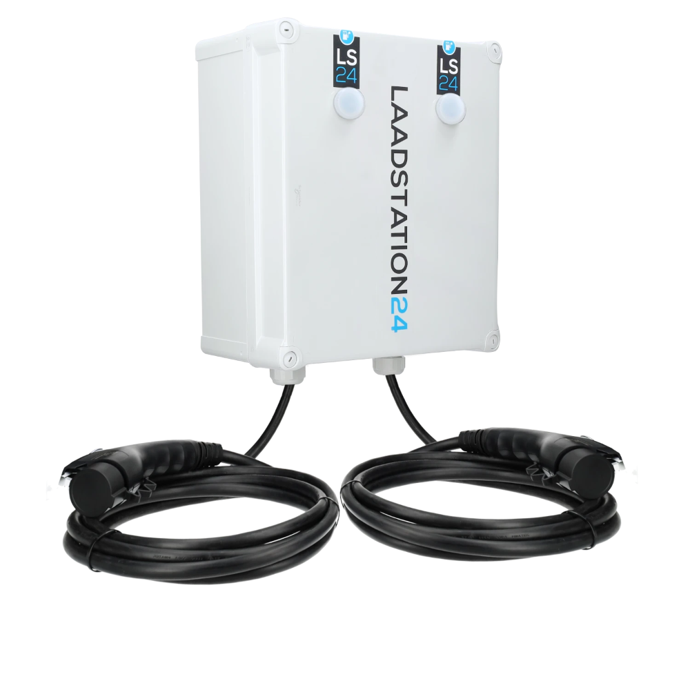 LS24 laadpaal 2x 11kW type 2 vaste kabel 5 meter - wit (8718924263341)