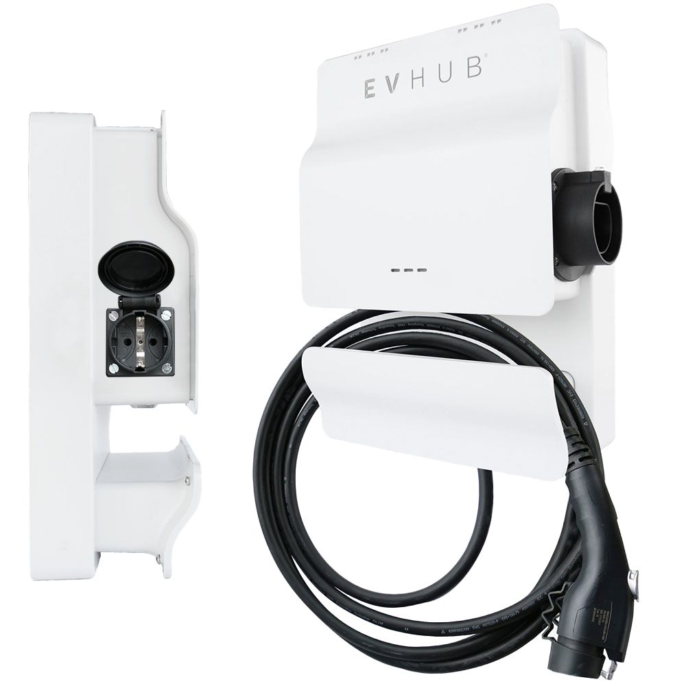 EVHUB laadpaal 11kW type 2 vaste kabel 5 meter - wit (LP-18GYWSCMIF)