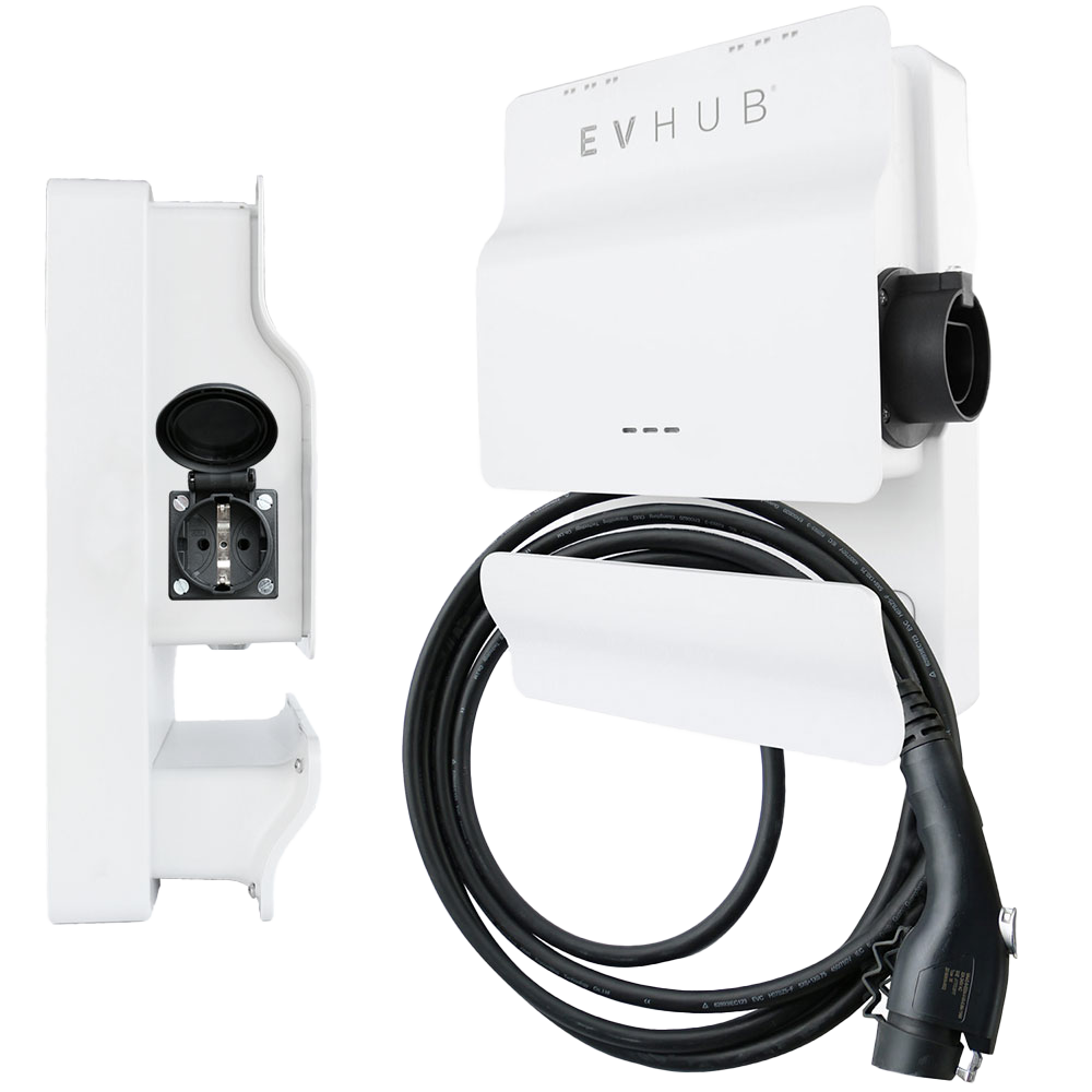EVHUB laadpaal 11kW type 2 vaste kabel 12 meter - wit (LP-2W691XAXJQ)