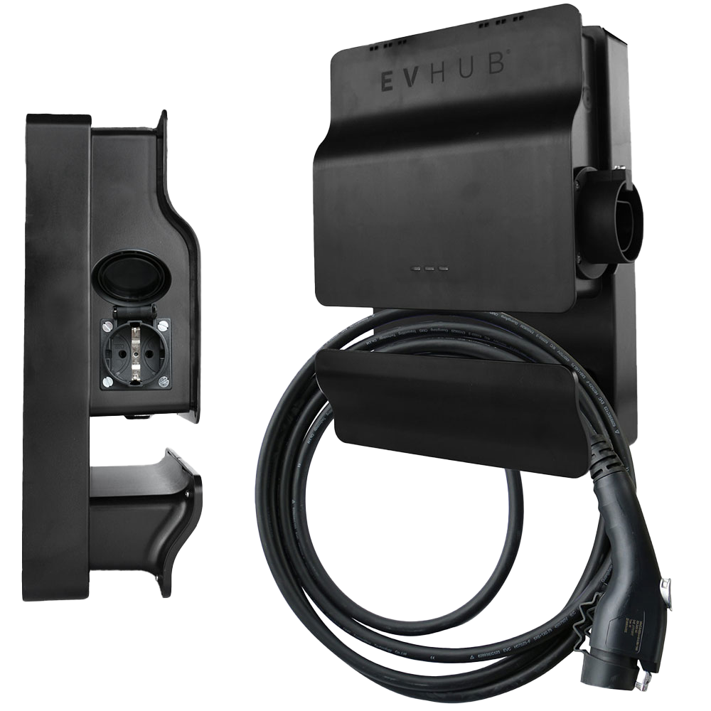 EVHUB laadpaal 22kW type 2 vaste kabel 3 meter - zwart (LP-RFFO2827DO)