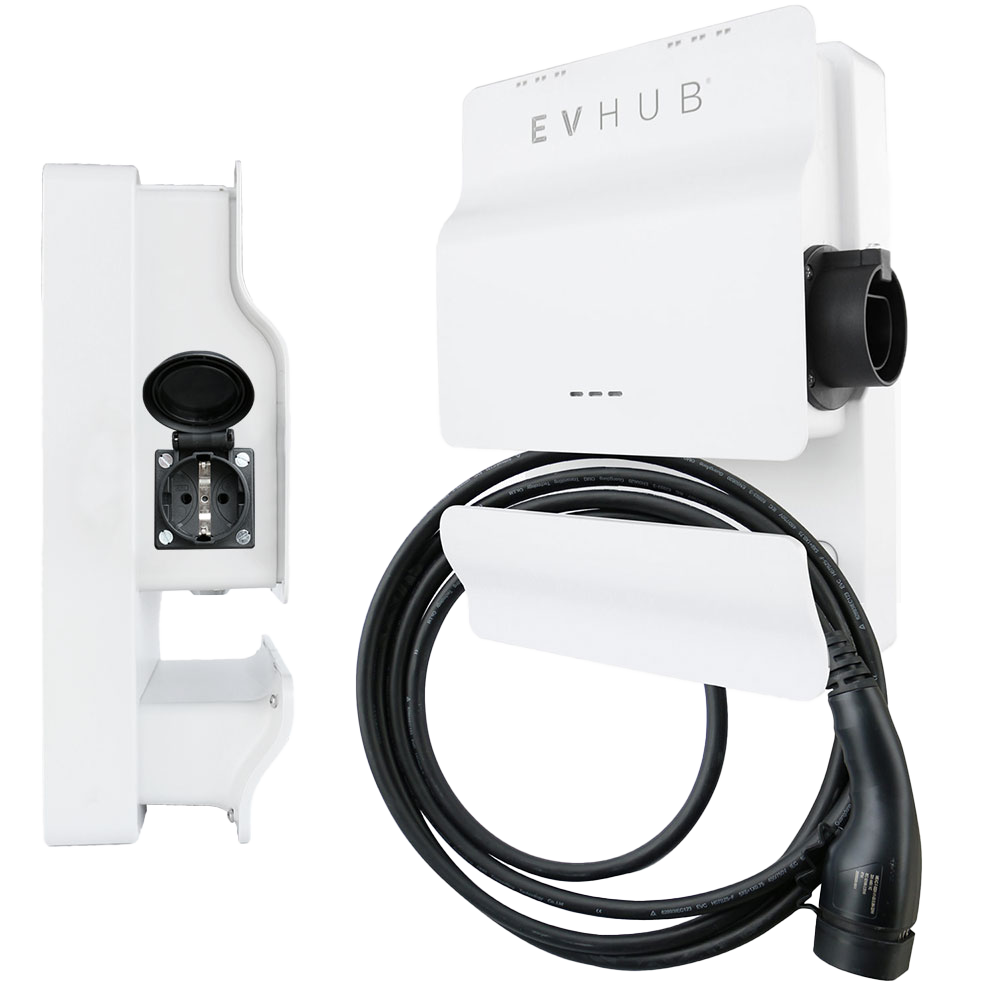 EVHUB laadpaal 22kW type 2 vaste kabel 5 meter - wit (LP-CIL7TTY7MP)