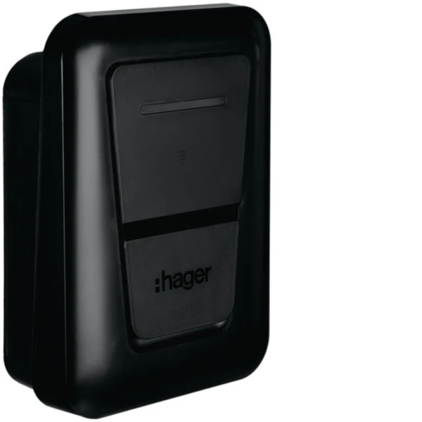 Hager Witty Pro laadpaal 22kW MID Type 2 socket - zwart