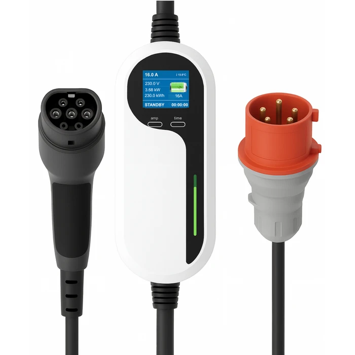 Loady mobiele laadpaal 11kW CEE 16A 3-fase naar type 2 kabel 15 meter (CX-PC-CEE-T2-3P-16A-15M)