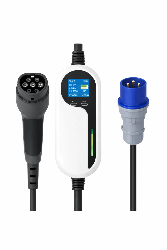 Loady mobiele laadpaal 7,4kW CEE 32A 1-fase naar type 2 kabel 15 meter (CX-PC-CEE-T2-1P-32A-15M)